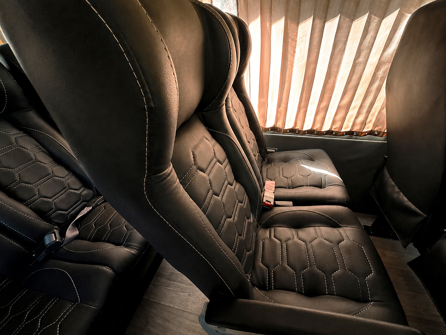 Platinum Luxury bus interior with ergonomic seats